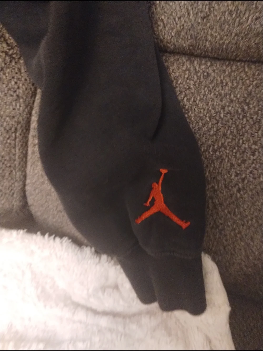 Jordan Black  Hoodie with Red Accent and Sneaker Graphic Sz Medium